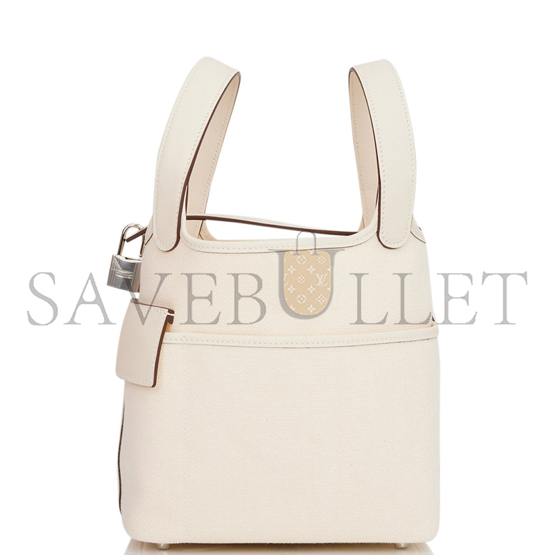 H**me5 picotin cargo 18 nata swift and toile canvas palladium hardware (18*18*13cm)